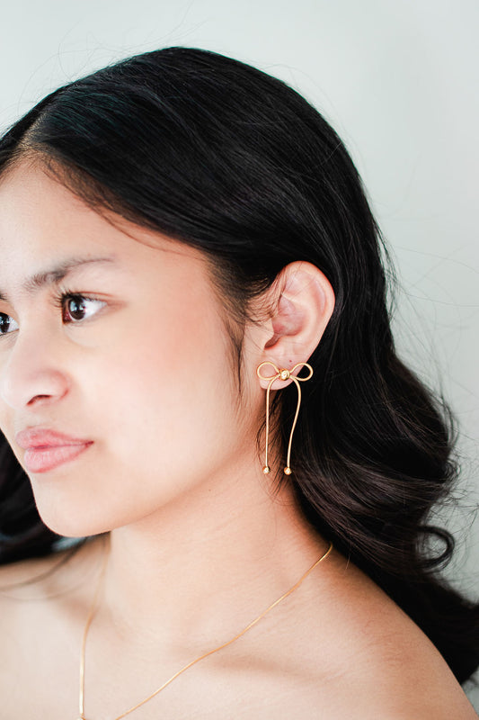 18K Gold Plated Bow Earrings