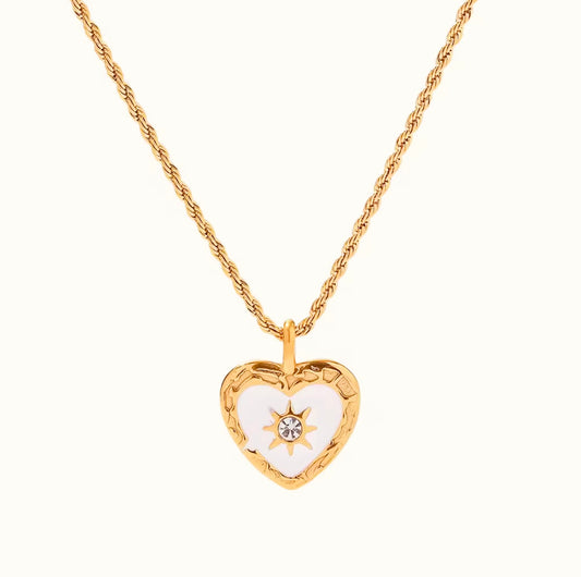 Vintage Rope Chain Heart Pendant