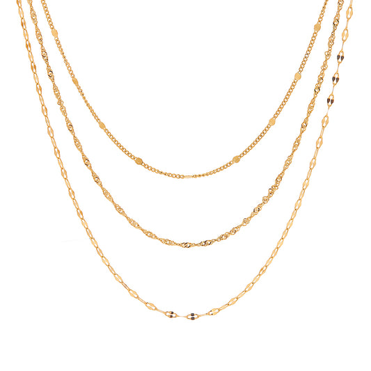 Minimal layered gold necklace for everyday wear