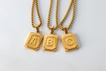 Letter Initial Necklace Unisex