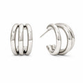 Zara Triple Hoop Silver Earrings