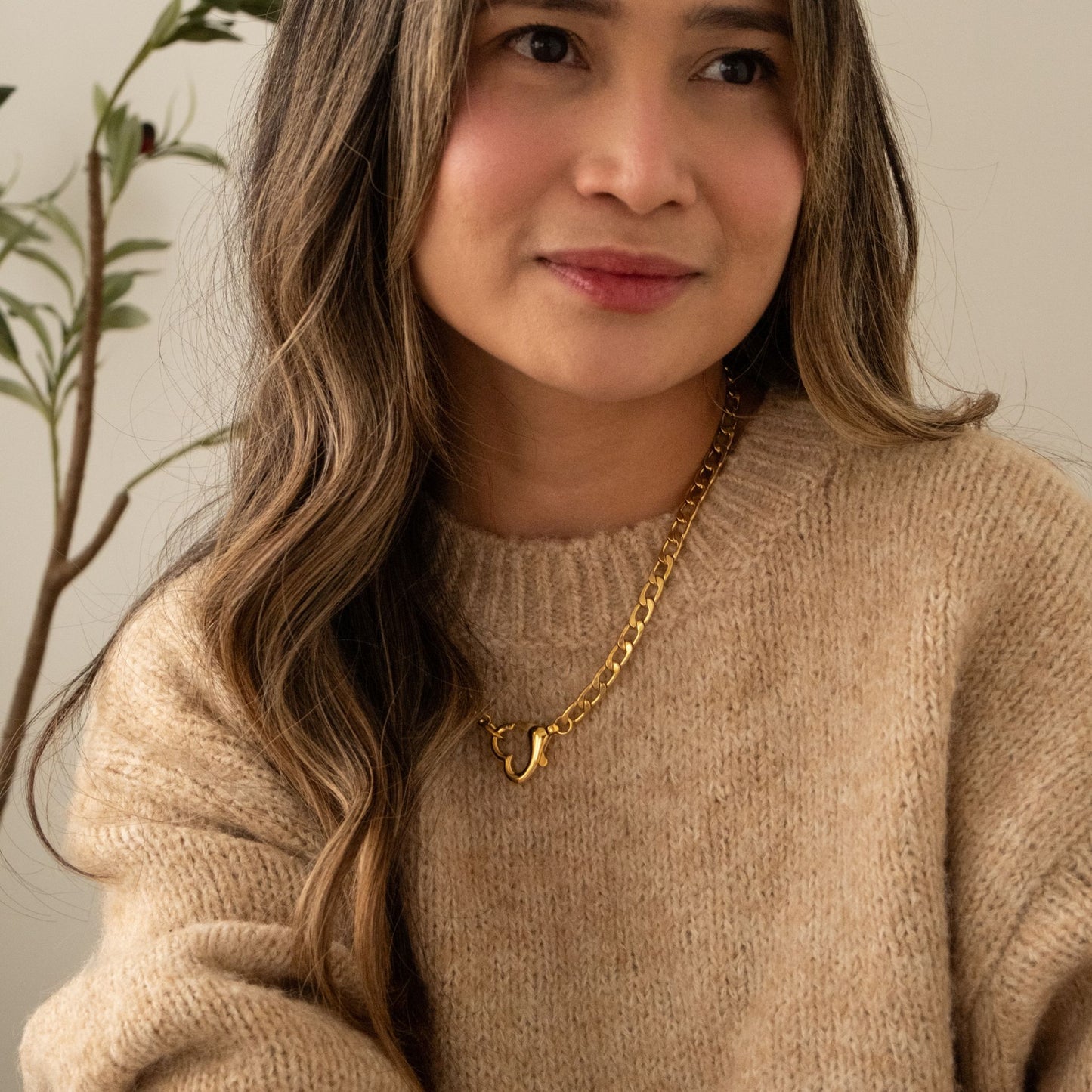 gold cuban chain necklace heart charm