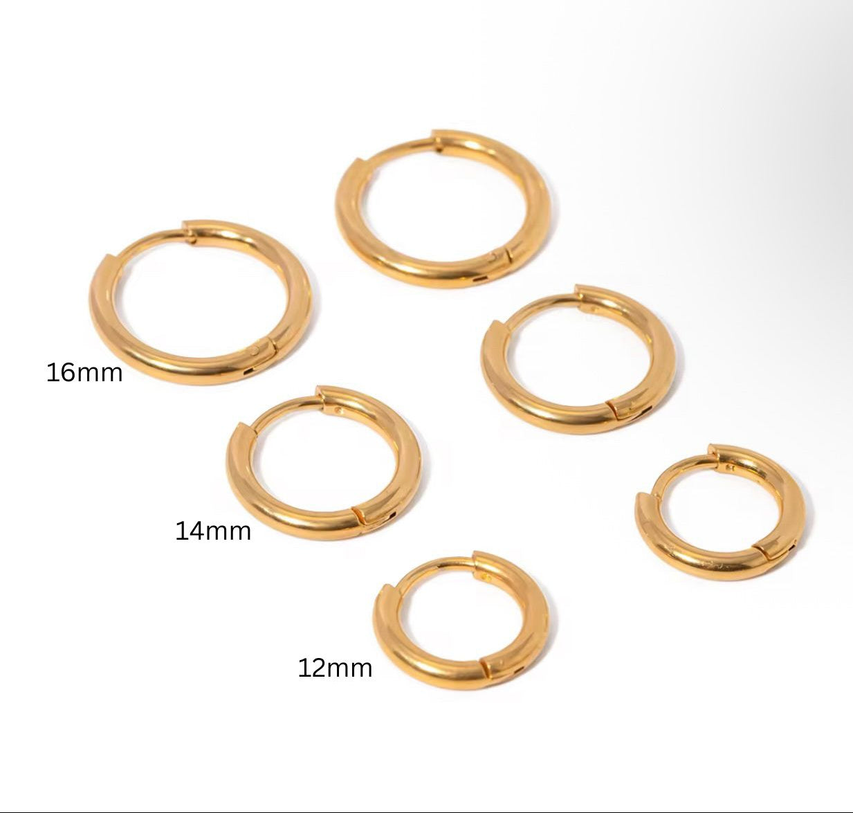 mini tube gold hoop earrings 
