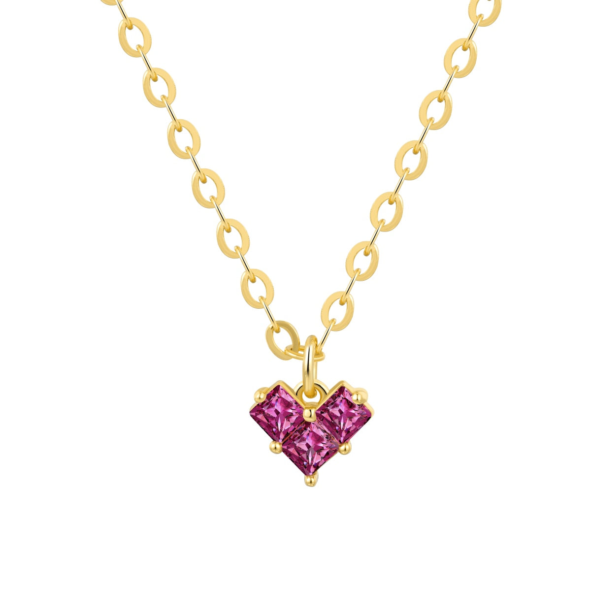 Gold-necklace-with-a-heart-shaped-pink-gemstone-pendant