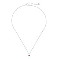 Heart Zirconia Pendant Necklace - Sterling Silver