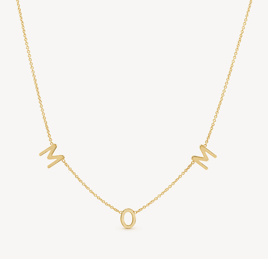 Minimalist MOM Letter Necklace