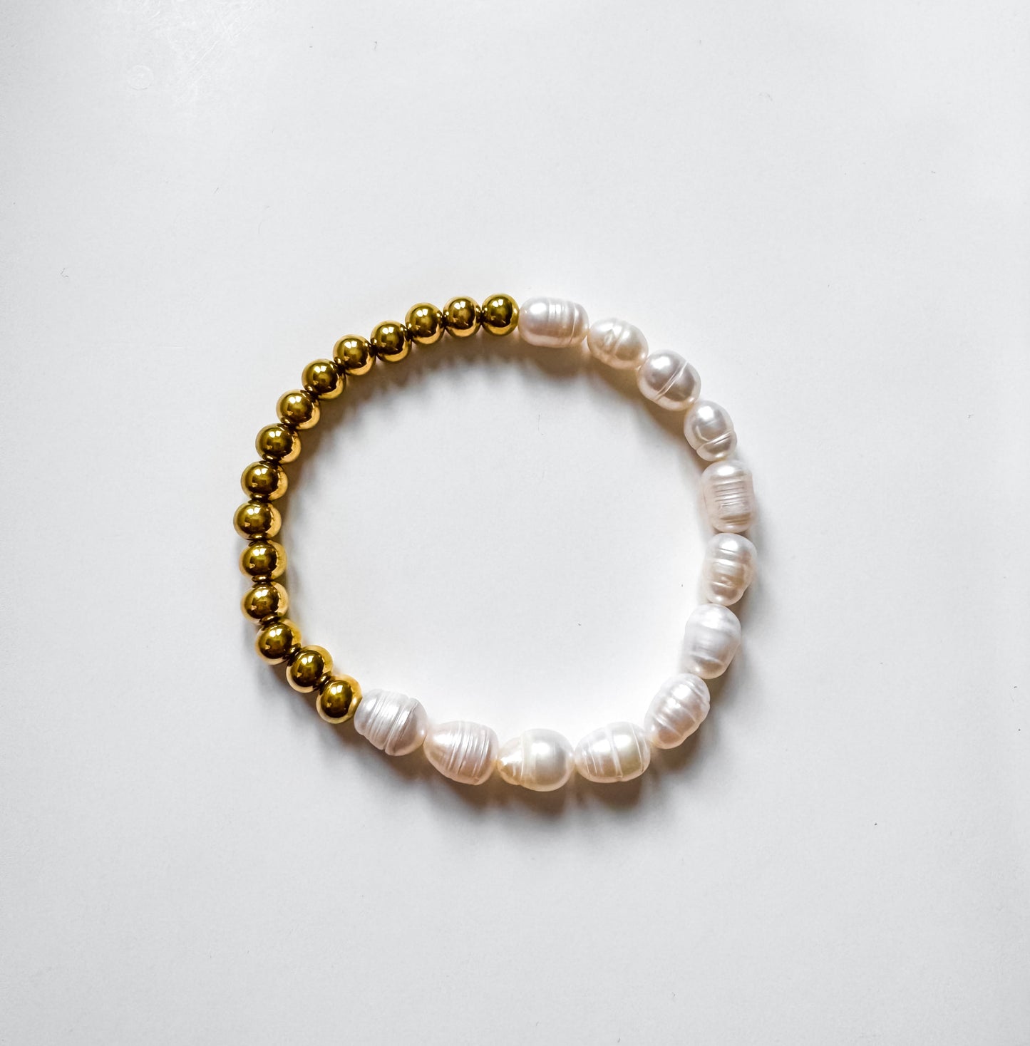 18k gold plated bracelet freshwater pearl 
